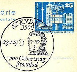 Stendal. Portrait of Stendhal