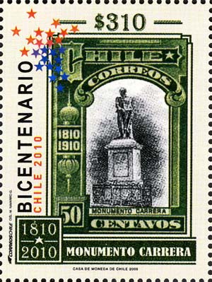 Stamp with Carrera monument
