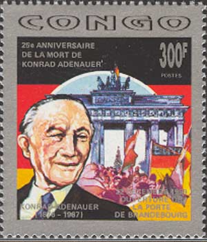 Adenauer and Branderburg Gate