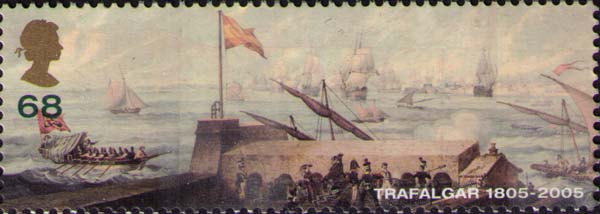 Franco/Spanish Flleet putting to Sea from Cadiz