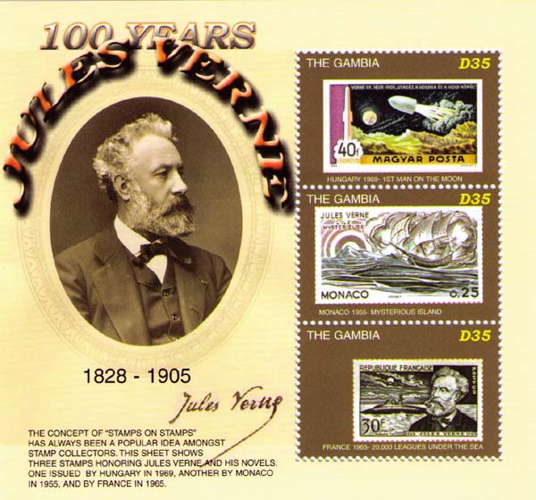 Stamps about Jules Verne