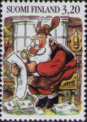 Father Christmas reading letters