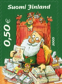 Father Christmas reading letters