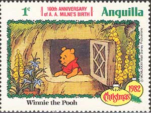 Winnie the Pooh at the window