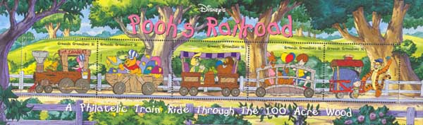 Winnie the Pooh and friends on the train