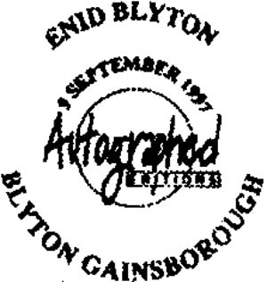 Blyton. Autograph