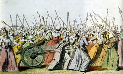 March of the women to Versailles; royal family forced to return to Paris the next day