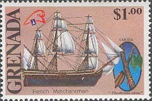 Full-Rigged ship and cocoa