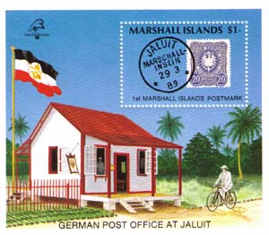 First postmark of Marshall Islands