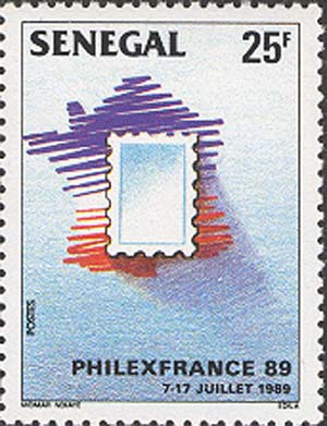 Stamp on map of France