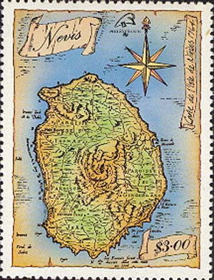 French map of Nevis, 1764