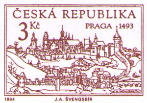 Prague on the stamp
