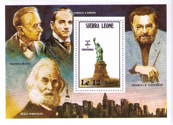 Statue of Liberty; Walt Witman, Thomas Mann