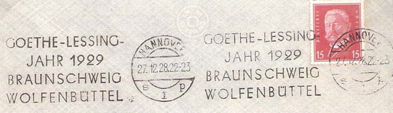 Hannover. 1929 — Year of Goethe and Lessing