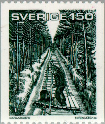 Lagerkvist riding Railway trolley