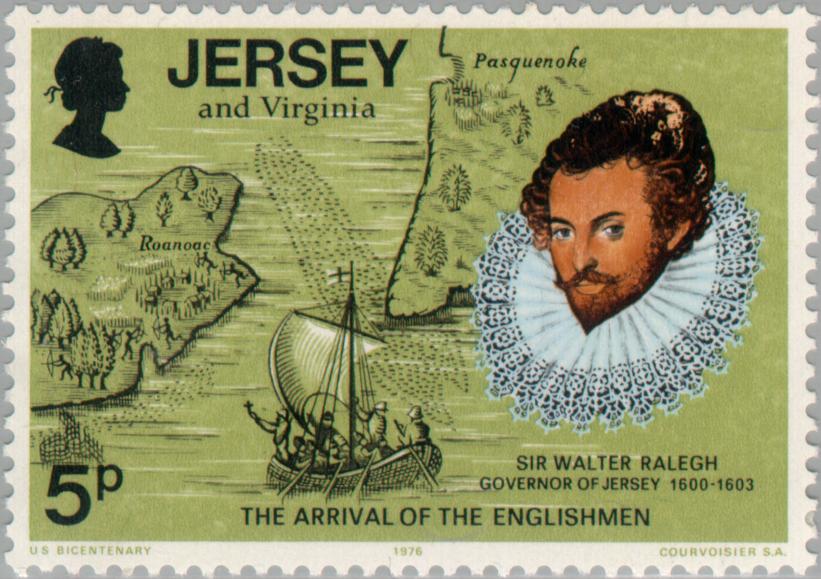 Sir Water Raleigh and Map of Virginia