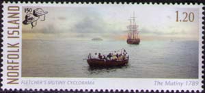 Capt. Bligh cast adrift in «Bounty»'s launch